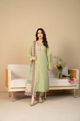 Tiraz Stitched 3 Piece Summer Suit-Farheen
