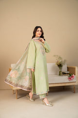 Tiraz Stitched 3 Piece Summer Suit-Farheen