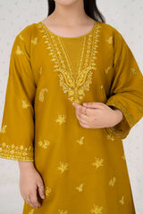 Khayat Stitched 2 Piece Emb Cotton Lawn Summer Suit-2-pc Mustard