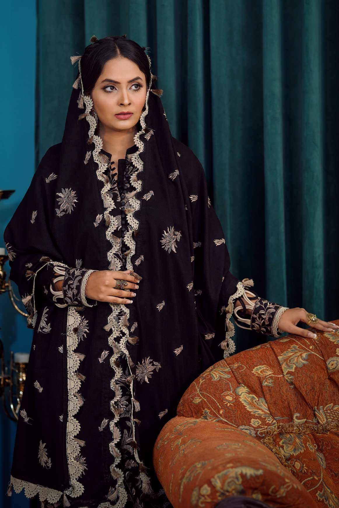 Moksh By Aayra Unstitched Winter Collection'2025-Black
