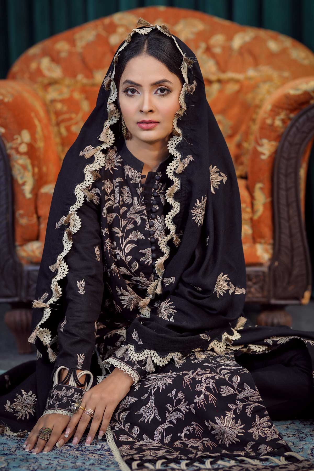 Moksh By Aayra Unstitched Winter Collection'2025-Black