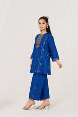 Khayat Stitched 2 Piece Emb Cotton Lawn Summer Suit-2-pc Royal Blue
