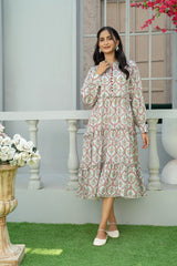 Mahroo Stitched Khaddar Maxi Collection'2025-T-FRK-010