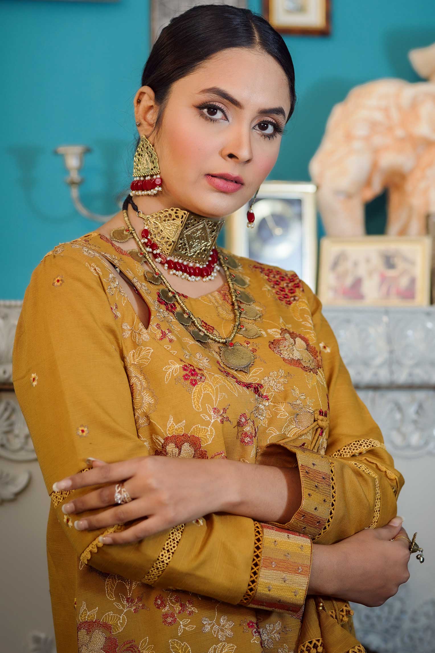 Moksh By Aayra Unstitched Winter Collection'2025-Mustard
