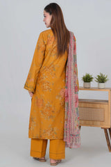 Aayra Stitched 3 Piece Emb Lawn Suit-LL007SP1-MUSTARD