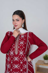 Aayra Stitched 3 Piece Emb Lawn Suit-LL005SP1-RED