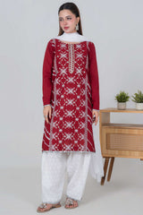Aayra Stitched 3 Piece Emb Lawn Suit-LL005SP1-RED
