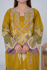 Aayra Stitched 3 Piece Emb Lawn Suit-LL003SP1-MUSTARD