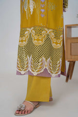 Aayra Stitched 3 Piece Emb Lawn Suit-LL003SP1-MUSTARD