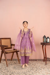 Khayat Stitched 3 Piece Festive Formals Kids Suit-Lilac