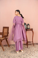 Khayat Stitched 3 Piece Festive Formals Kids Suit-Lilac