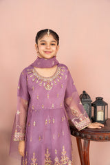 Khayat Stitched 3 Piece Festive Formals Kids Suit-Lilac