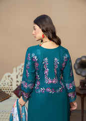 Rohma By Al Harir Stitched 3 Piece Summer Suit-AH005-Rohma-Peacock