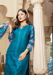 Rohma By Al Harir Stitched 3 Piece Summer Suit-AH005-Rohma-Peacock