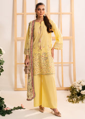 Meerak Stitched 3 Piece Emb Solid Summer Suit-Arwa