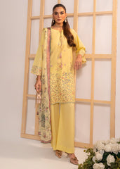 Meerak Stitched 3 Piece Emb Solid Summer Suit-Arwa
