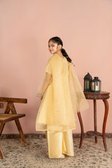 Khayat Stitched 3 Piece Kids Formals Collection'2025 Lemon Yellow