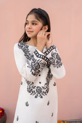 Khayat Stitched 2 Piece Emb Cotton Lawn Summer Suit-White-KHA-K-W