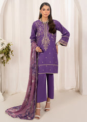 Meerak Stitched 3 Piece Emb Solid Summer Suit-Nawal