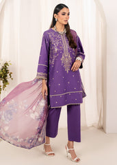 Meerak Stitched 3 Piece Emb Solid Summer Suit-Nawal