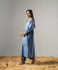 Zarqash By Kross Kulture Stitched 2PC - Raw Silk Suit Suit-0001770-XSM-BGY