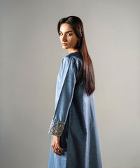 Zarqash By Kross Kulture Stitched 2PC - Raw Silk Suit Suit-0001770-XSM-BGY