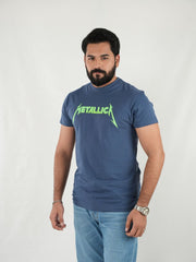 Mercato Round Neck Navy Blue Shirt