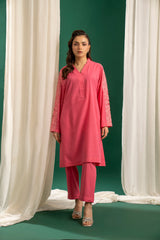 Basics By Zouj Stitched Co Ords Emb S/S Collection'2025-Pink