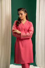 Basics By Zouj Stitched Co Ords Emb S/S Collection'2025-Pink