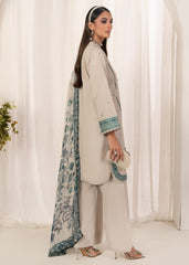 Meerak Stitched 3 Piece Emb Solid Summer Suit-Hooriya