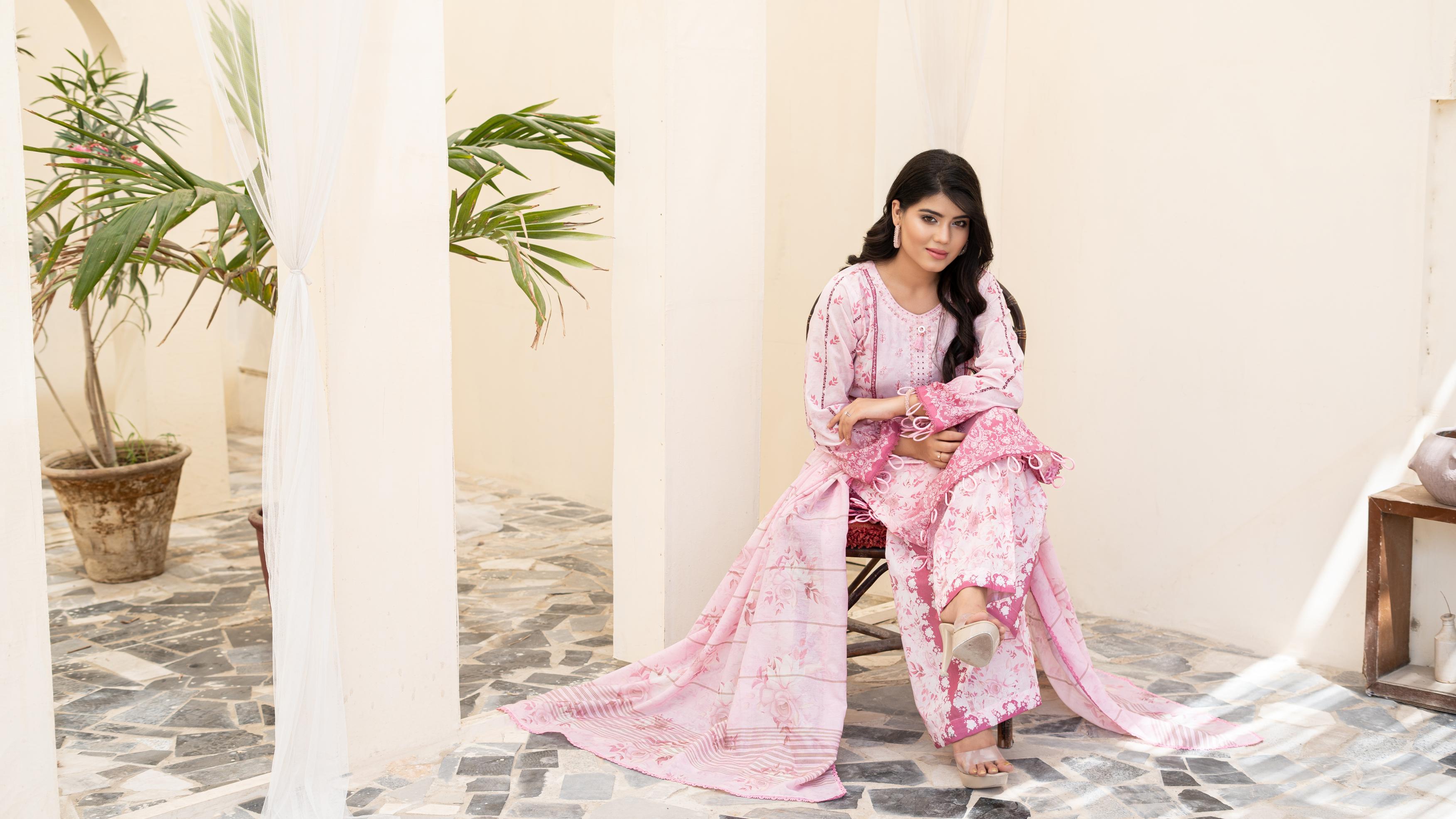 Dressline Launching New Unstitched  3 Pcs Premium Chikankari Emb Digital Printed Lawn Collection