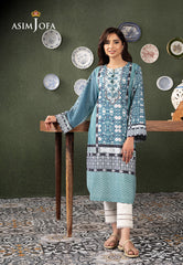Asim Jofa Outfit Of The Day Ajod-03 Printed Lawn Silk 1 Pc