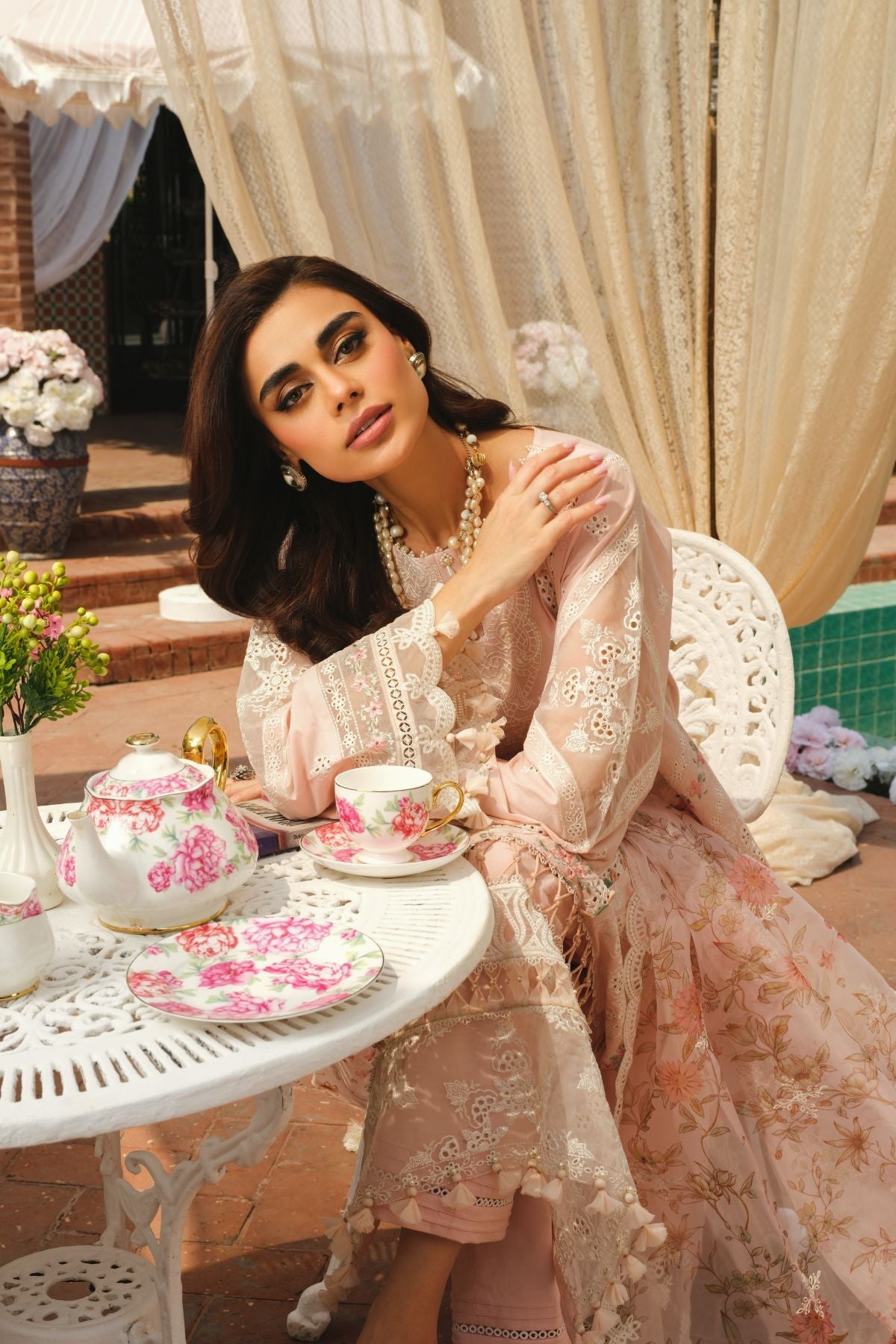 La Gardenia Paras By Pasha Unstitched 3 Piece Emb Lawn Collection'2024-PR1: Eden Rose