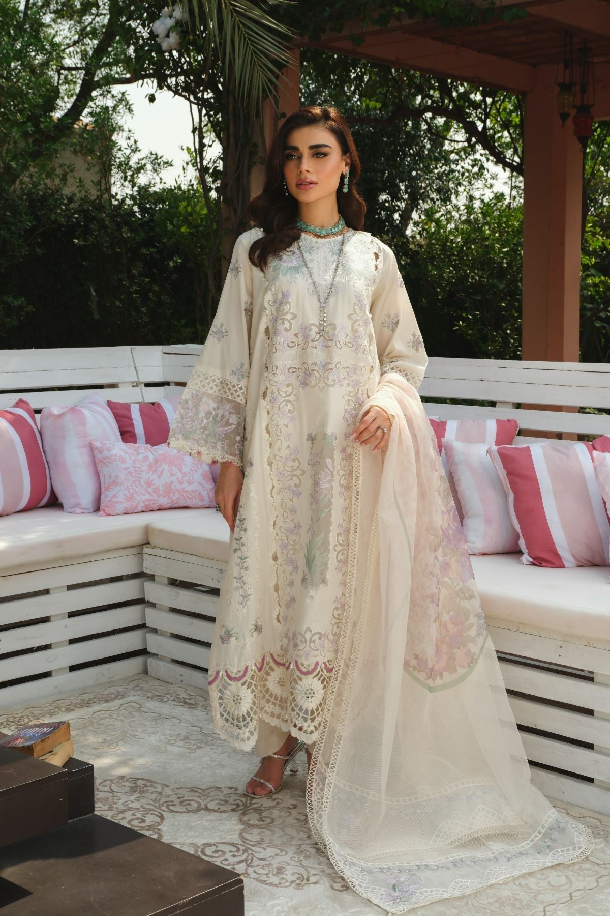 La Gardenia Paras By Pasha Unstitched 3 Piece Emb Lawn Collection'2024-PR3: Daisy Dreams