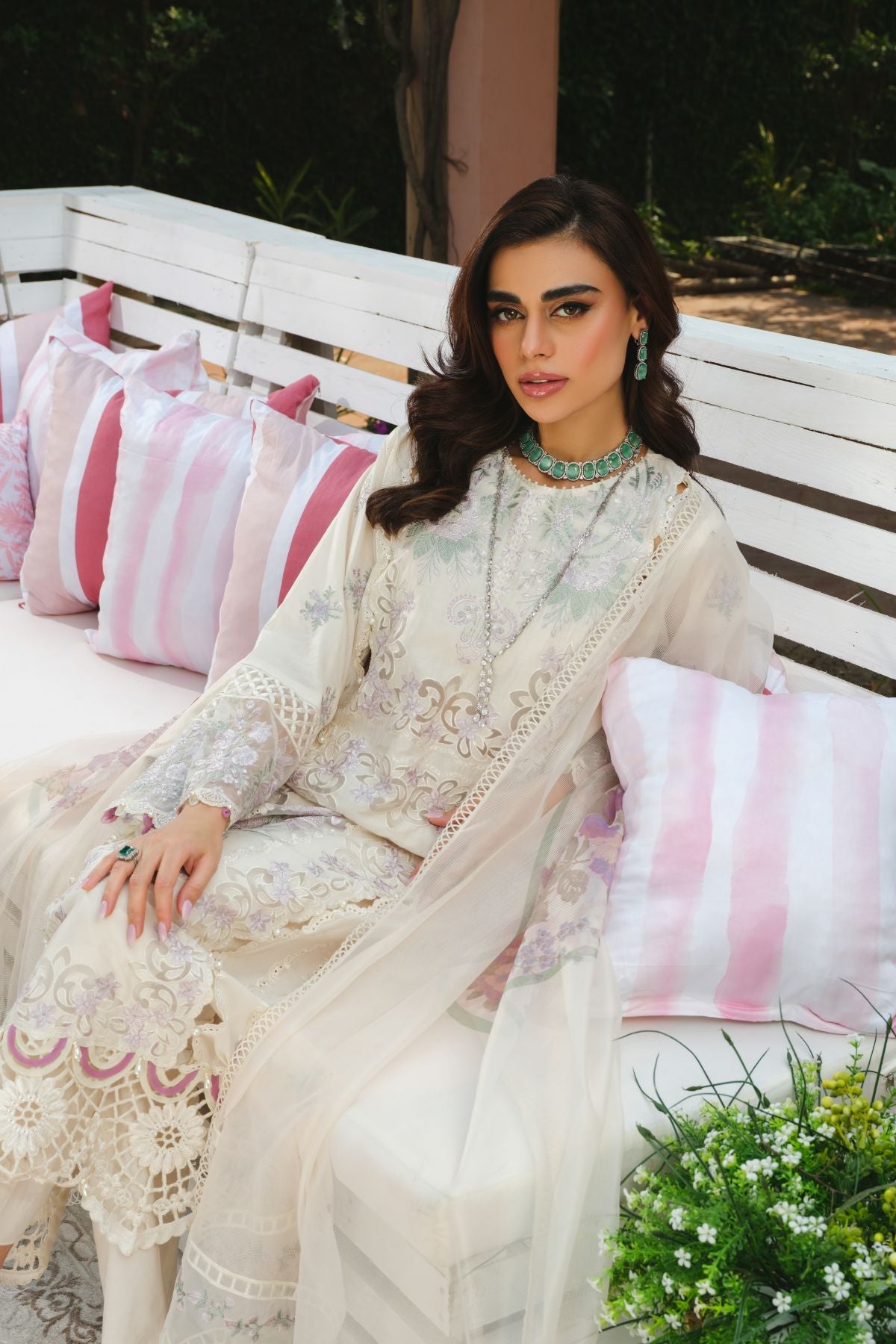 La Gardenia Paras By Pasha Unstitched 3 Piece Emb Lawn Collection'2024-PR3: Daisy Dreams