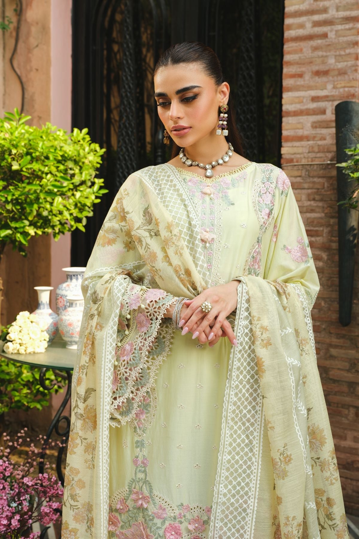 La Gardenia Paras By Pasha Unstitched 3 Piece Emb Lawn Collection'2024-PR4: Daffodil Dew