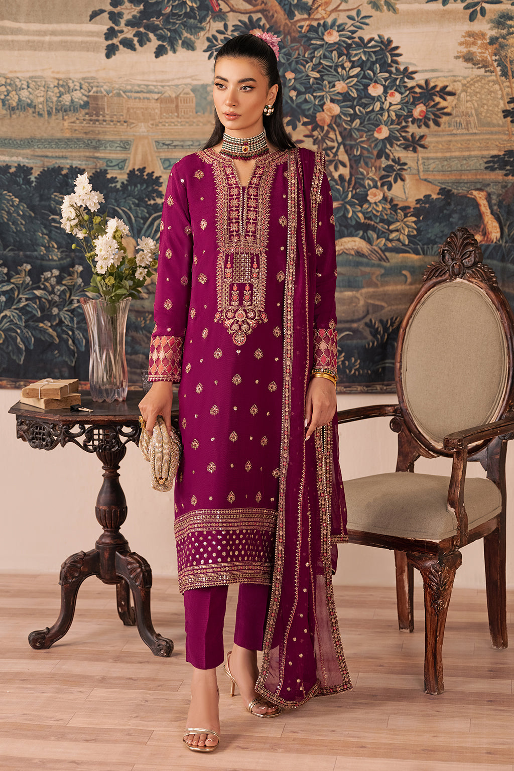 Estella By Sheenora Unstitched 3 Piece Luxury Formals Collection-RAYA