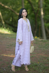 Urban Cut-Cotton Seersucker 2-Piece Long Dress-C0281