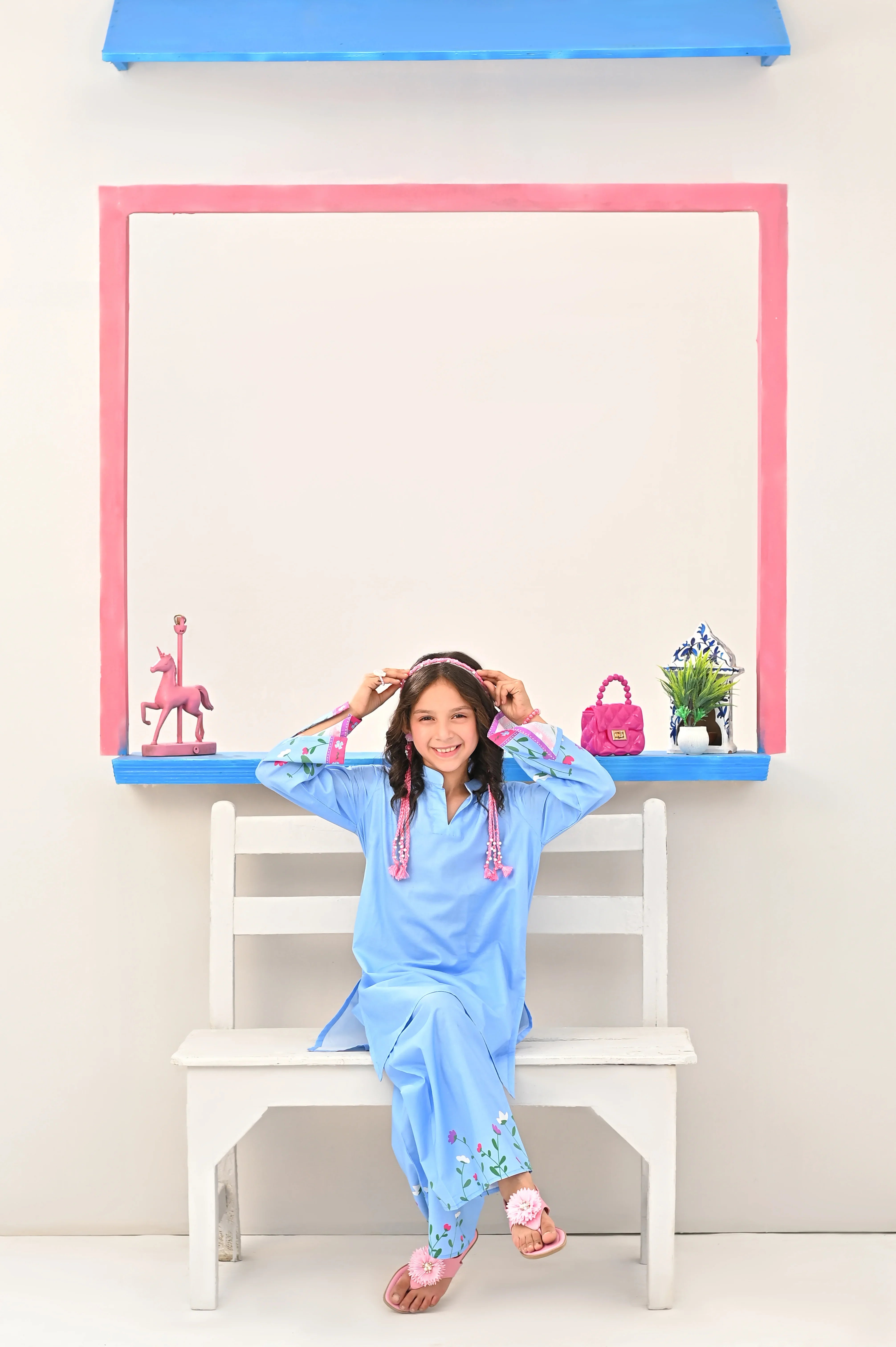 Dhaga Stitched 2 Piece Premium Cotton Lawn Kids Collection'2025-Skyler