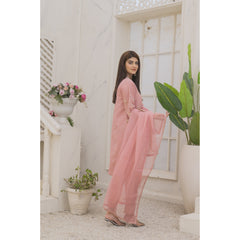 Zaib E Hoor Handmade Neckline Stitched 3-pc Suit