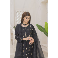 Zaib E Hoor Handmade Neckline Stitched 3-pc Suit