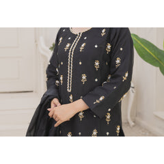 Zaib E Hoor Handmade Neckline Stitched 3-pc Suit