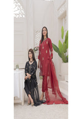 Zaib E Hoor Handmade Neckline Stitched 3-pc Suit