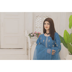 Zaib E Hoor Handmade Neckline Stitched 3-pc Suit