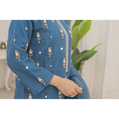 Zaib E Hoor Handmade Neckline Stitched 3-pc Suit