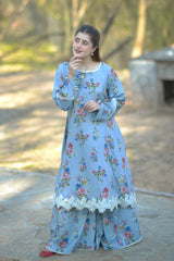 Urban Cut Stitched Co Ords Emb Cotton Eid Edit-C0266
