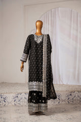 Saira Sultana Stitched 3 Piece Formals Collection-Mah-Jabeen - Black