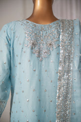 Saira Sultana Stitched 3 Piece Formals Collection-Mah-Jabeen - Ice Blue