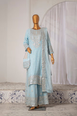 Saira Sultana Stitched 3 Piece Formals Collection-Mah-Jabeen - Ice Blue