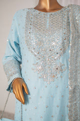 Saira Sultana Stitched 3 Piece Formals Collection-Mah-Jabeen - Ice Blue